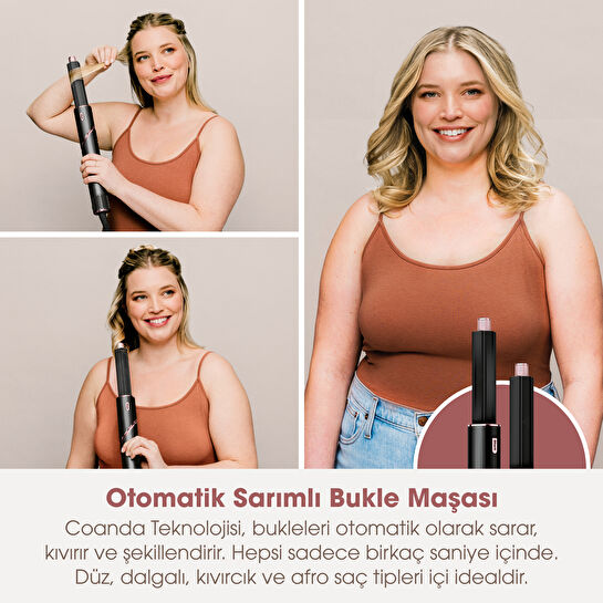 Shark FlexStyle 3-in-1 Saç Kurutma Şekillendirme Sistemi -Black/Rose Gold
