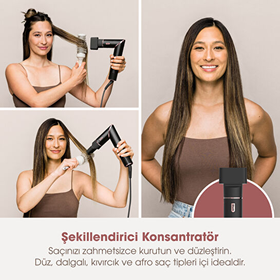 Shark FlexStyle 3-in-1 Saç Kurutma Şekillendirme Sistemi -Black/Rose Gold