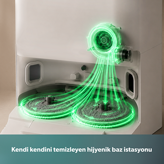 Homend Alex 30 Otomatik Boşaltım Sistemli Moplu 20.000 Pa Robot Süpürge