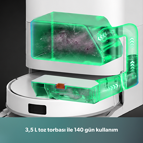 Homend Alex 30 Otomatik Boşaltım Sistemli Moplu 20.000 Pa Robot Süpürge