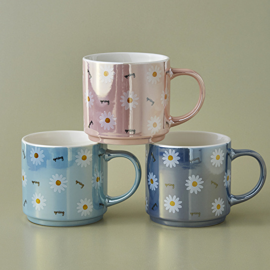 Karaca Daisy Lüsterli Pembe Mug 420 ml