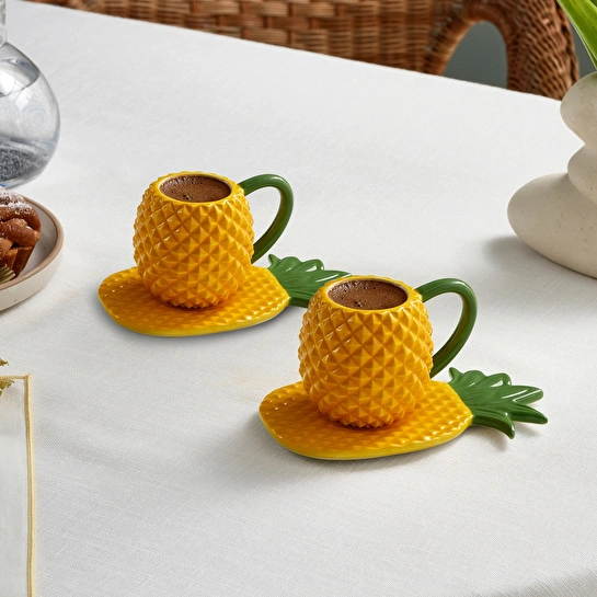 Karaca Pineapple 2 Kişilik 90 ml Kahve Fincanı