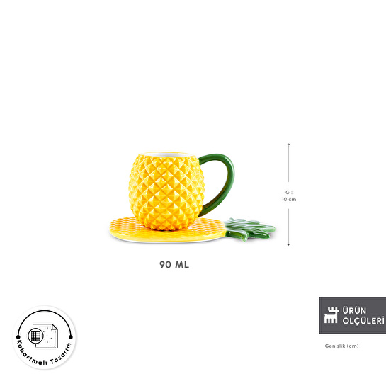 Karaca Pineapple 2 Kişilik Kahve Fincanı 90 ml