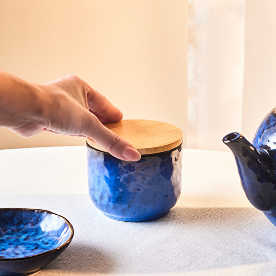 Karaca Nebula Blue Saklama Kabı 8 cm