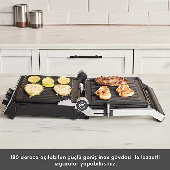 Emsan Nova Grill 6 Dilim Kapasiteli Inox Gövdeli Zaman Ayarlı Izgara ve Tost Makinesi 2000W