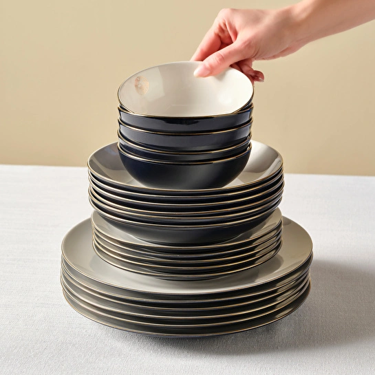 Karaca x Fenerbahçe Lisanslı Elegance Bone Gold 53 Parça Yemek Takımı