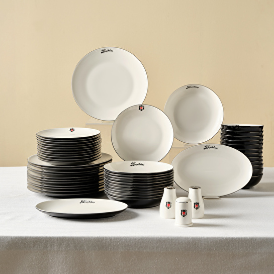 Karaca x Beşiktaş Lisanslı Elegance Bone Platin 53 Prç Yemek Takımı