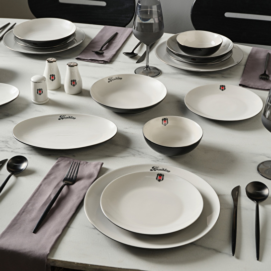 Karaca x Beşiktaş Lisanslı Elegance Bone Platin 53 Prç Yemek Takımı
