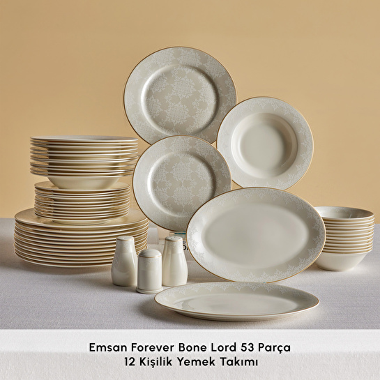 Emsan Forever Bone Lord 53 Parça 12 Kişilik Yemek Takımı