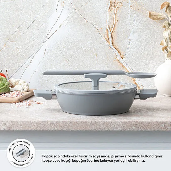 Emsan Swiss Cyrstal RS Karnıyarık Tenceresi Gri 24 cm