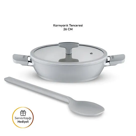 Emsan Swiss Cyrstal RS Karnıyarık Tenceresi Gri 26 cm