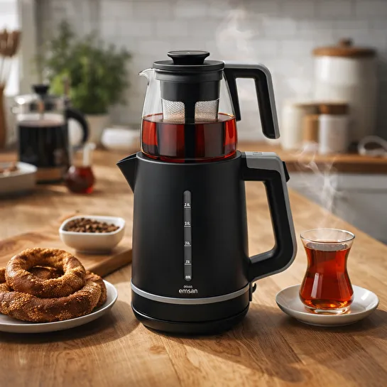 Emsan Maxi Tea XL 2 in 1 Çay Makinesi Space Gray