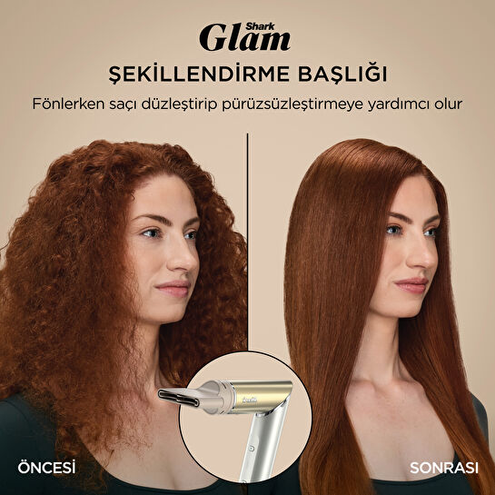 Shark Glam 5 Başlıklı Düz,Dalgalı ve Bukleli Çok Amaçlı Saç Şekillendirici - Gold