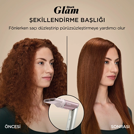 Shark Glam 5 Başlıklı Düz,Dalgalı ve Bukleli Çok Amaçlı Saç Şekillendirici - Pembe