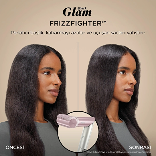 Shark Glam 5 Başlıklı Düz,Dalgalı ve Bukleli Çok Amaçlı Saç Şekillendirici - Pembe