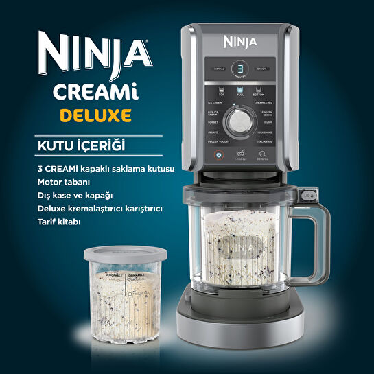 Ninja CREAMi Deluxe 10-in-1 Dondurma ve Frozen Makinesi