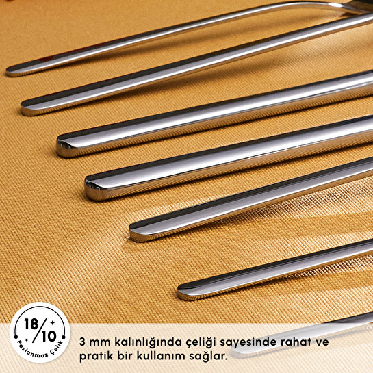 Emsan Boreas Platin 12 Kişilik 84 Parça Çatal Kaşık Bıçak Takımı