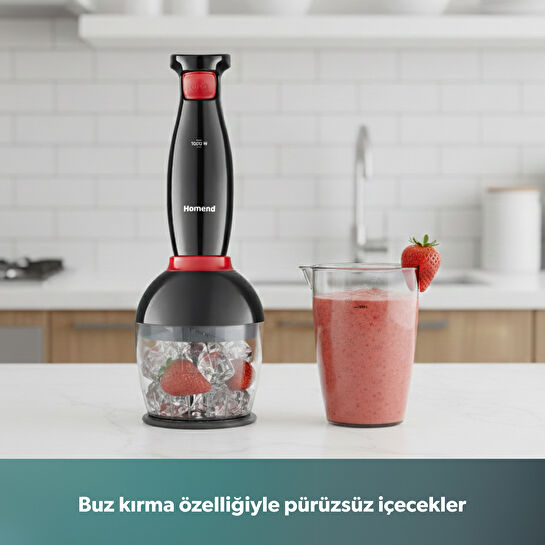 Homend Handmaid 1967H Blender Set Siyah Kırmızı