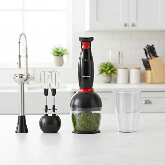 Homend Handmaid 1967H Blender Set Siyah Kırmızı