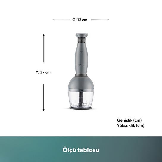 Homend Handmaid 1967H Blender Set Antrasit Siyah