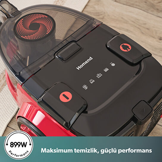 Homend Dustroyer 1255H Yatay Süpürge Kırmızı Siyah