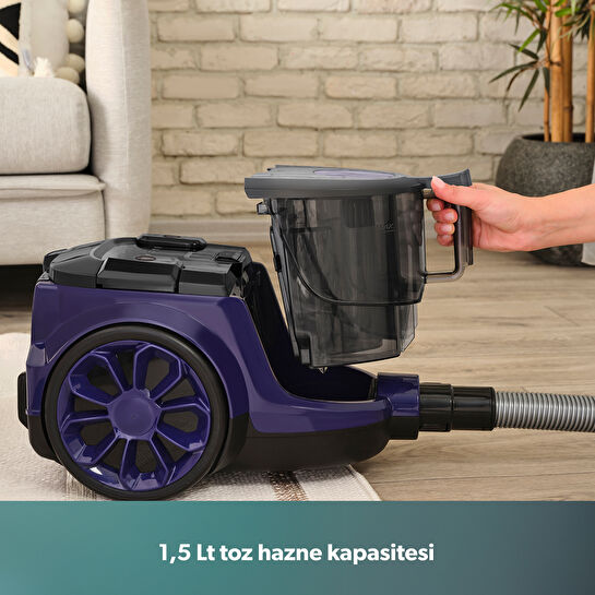 Homend Dustroyer 1255H Yatay Süpürge Mor Siyah