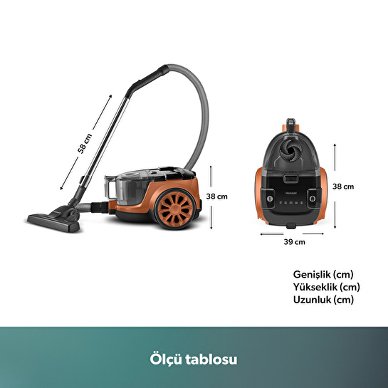 Homend Dustroyer 1255H Yatay Süpürge Bakır