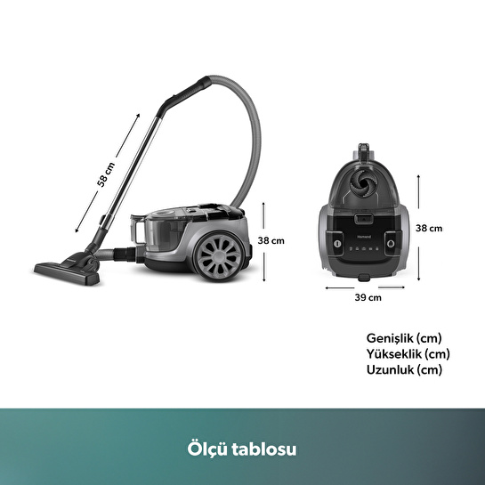 Homend Dustroyer 1255H Yatay Süpürge Antrasit