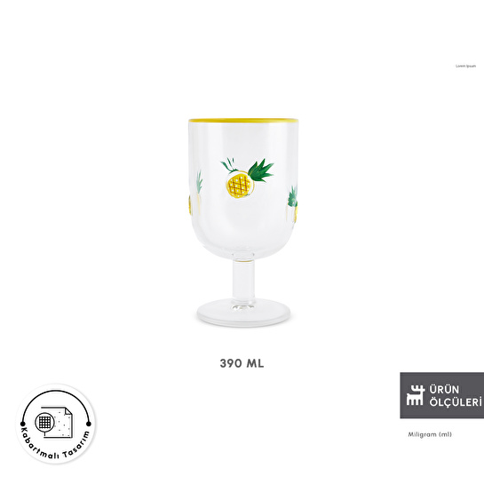 Karaca Pineapple Kadeh 390 ml Sarı