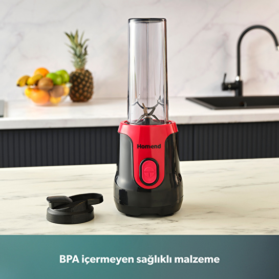 Homend Mixfresh 7026H Kişisel Smoothie Blender Siyah Kırmızı