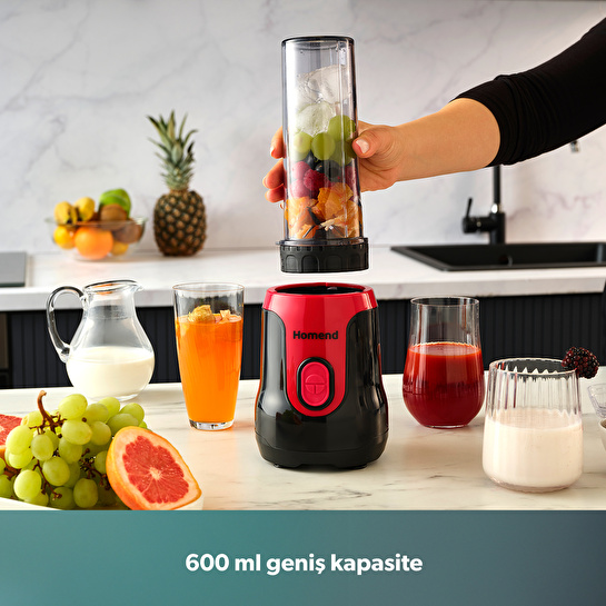 Homend Mixfresh 7026H Kişisel Smoothie Blender Siyah Kırmızı