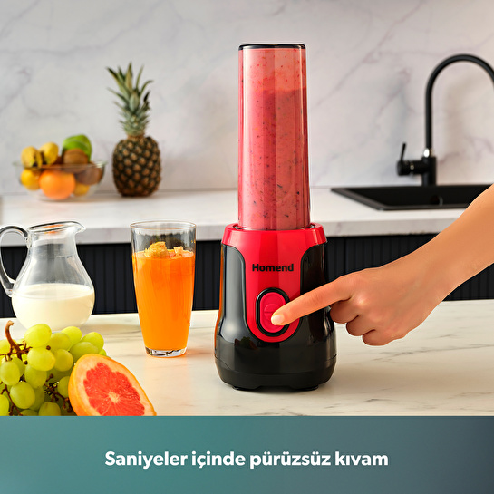 Homend Mixfresh 7026H Kişisel Smoothie Blender Siyah Kırmızı