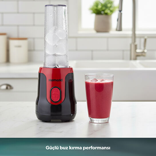 Homend Mixfresh 7026H Kişisel Smoothie Blender Siyah Kırmızı