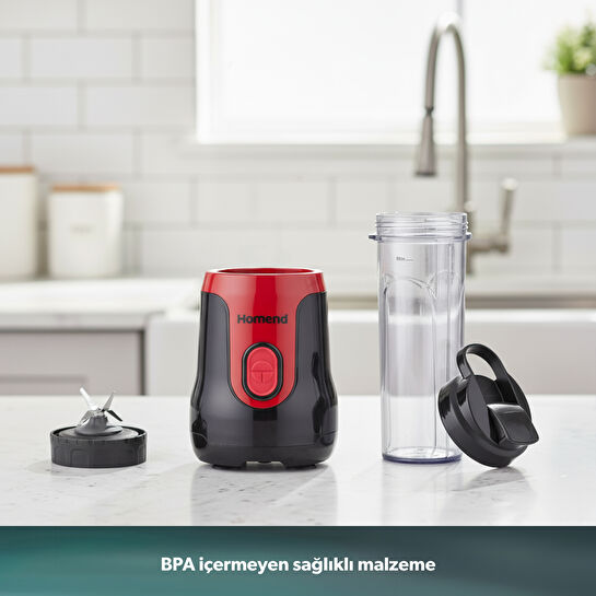 Homend Mixfresh 7026H Kişisel Smoothie Blender Siyah Kırmızı