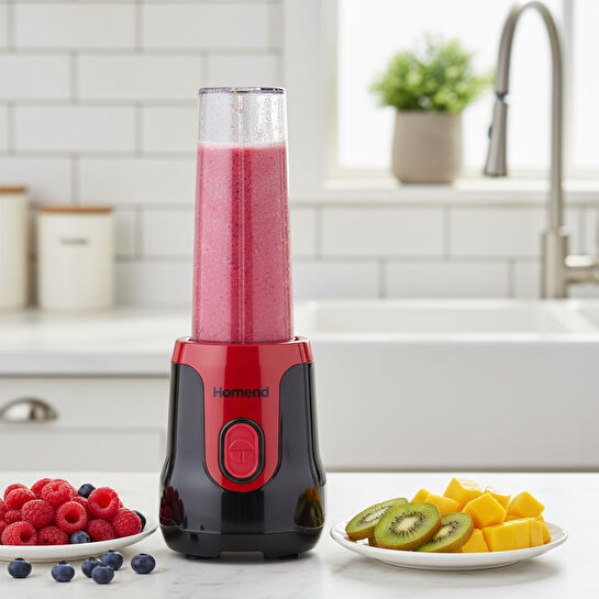 Homend Mixfresh 7026H Kişisel Smoothie Blender Siyah Kırmızı