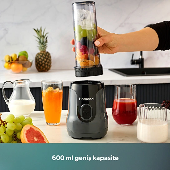 Homend Mixfresh 7026H Kişisel Smoothie Blender Antrasit Siyah