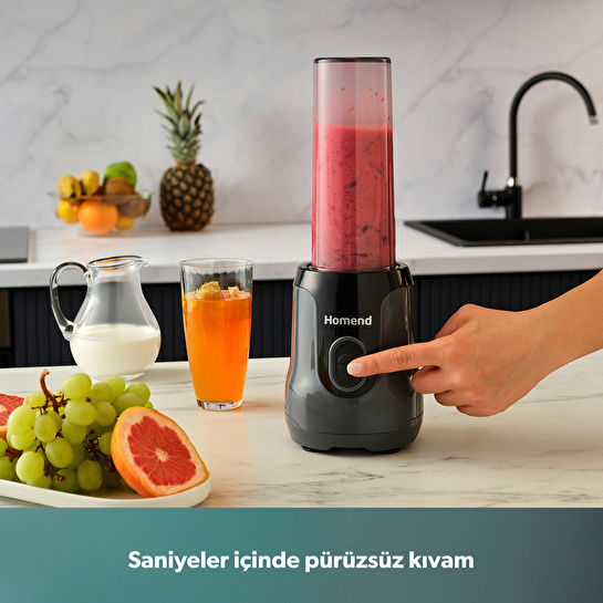 Homend Mixfresh 7026H Kişisel Smoothie Blender Antrasit Siyah