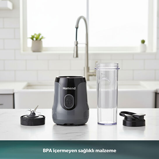 Homend Mixfresh 7026H Kişisel Smoothie Blender Antrasit Siyah