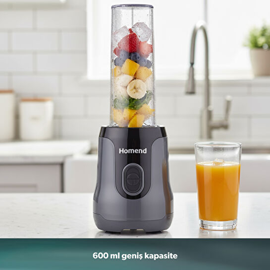 Homend Mixfresh 7026H Kişisel Smoothie Blender Antrasit Siyah