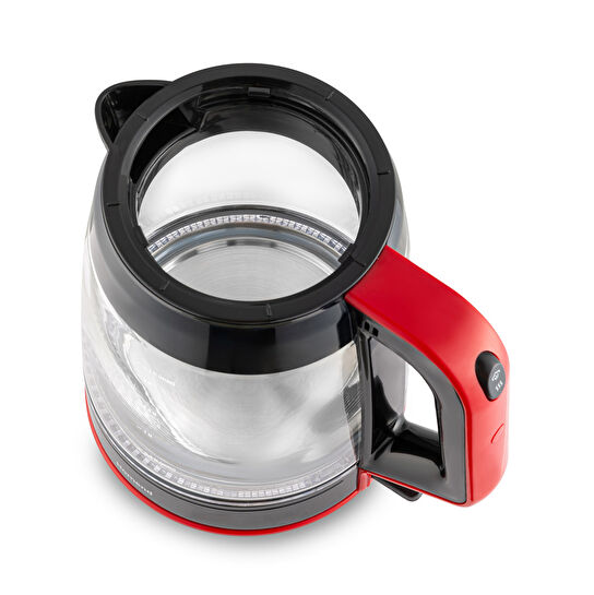 Homend Infinity 1764H Cam Çay Makinesi Siyah Kırmızı