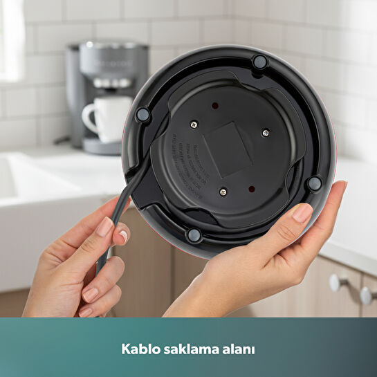 Homend Infinity XL 1764H Cam Çay Makinesi Siyah Kırmızı