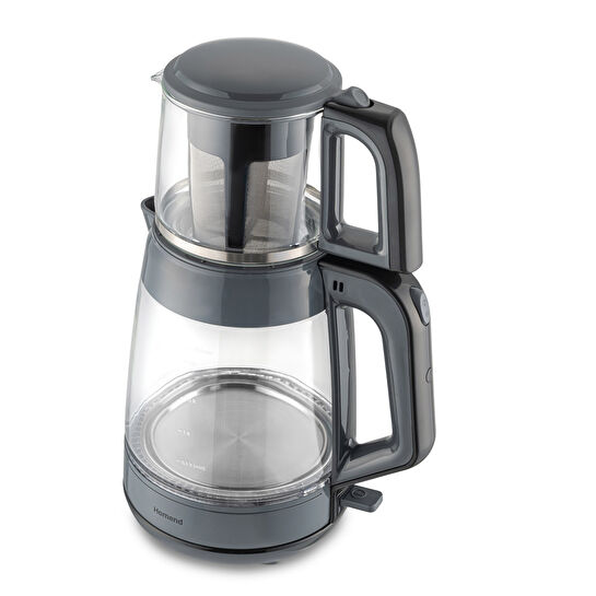 Homend Infinity 1764H Cam Çay Makinesi Antrasit Siyah