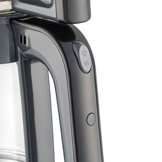 Homend Infinity 1764H Cam Çay Makinesi Antrasit Siyah