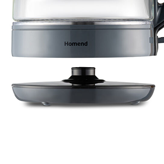 Homend Infinity 1764H Cam Çay Makinesi Antrasit Siyah