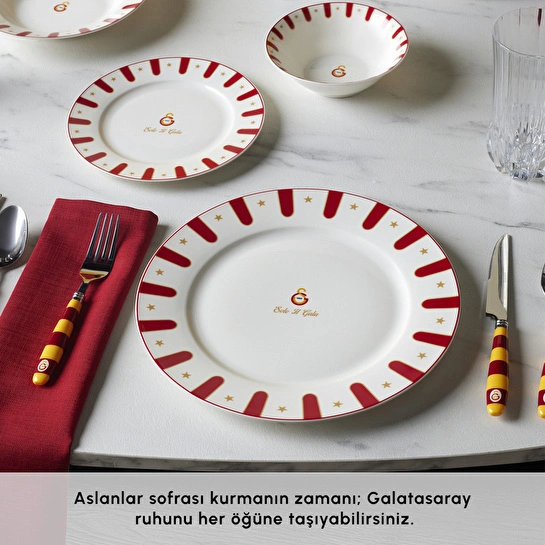 Karaca x Galatasaray Lisanslı Forever Bone 24 Parça 6 Kişilik Yemek Takımı
