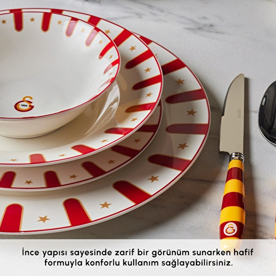 Karaca x Galatasaray Lisanslı Forever Bone 24 Parça 6 Kişilik Yemek Takımı