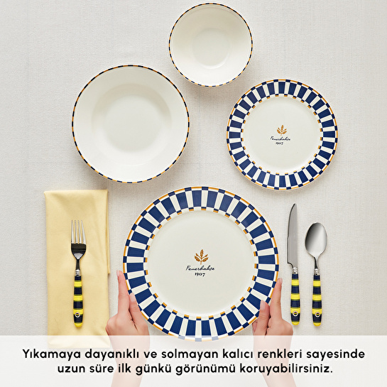 Karaca x Fenerbahçe Lisanslı Forever Bone 24 Parça 6 Kişilik Yemek Takımı