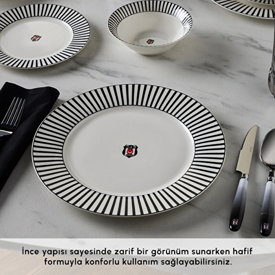 Karaca x Beşiktaş Lisanslı Forever Bone 24 Parça 6 Kişilik Yemek Takımı