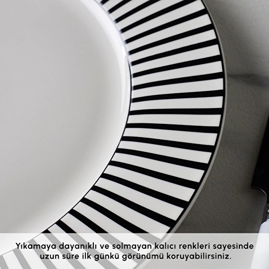 Karaca x Beşiktaş Lisanslı Forever Bone 24 Parça 6 Kişilik Yemek Takımı