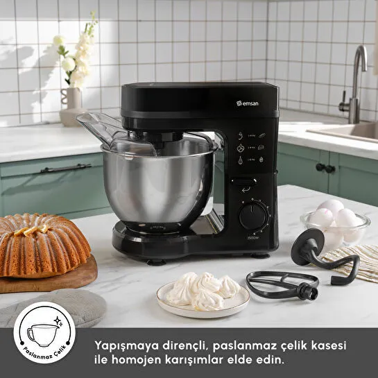 Emsan Maestrochef Stella Hamur Yoğurma Makinesi Black 1500W 5L